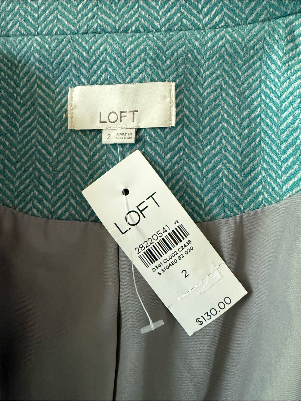 LOFT Sport Turquoise One Button Wool Blend Blazer Size 2 - Picture 7 of 9